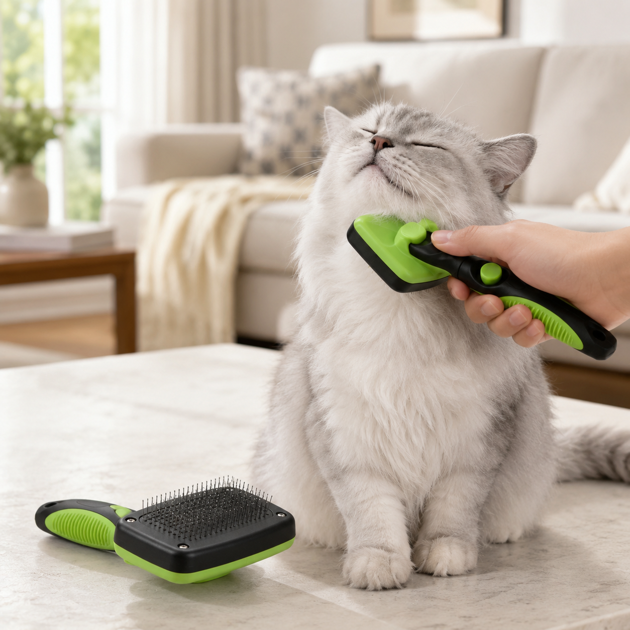 Self-Cleaning Pet Slicker Brush