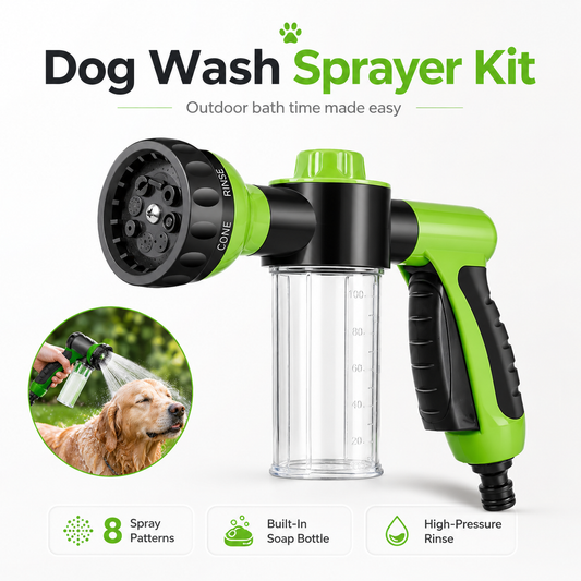 Dog Wash Sprayer Kit — 8 Spray Patterns & Built-In Soap Dispenser