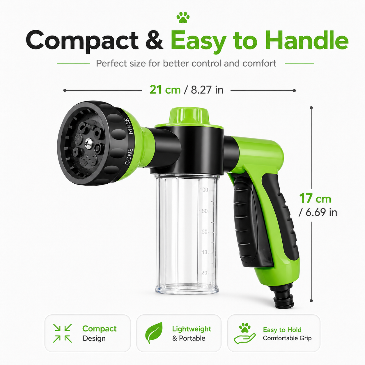 Dog Wash Sprayer Kit — 8 Spray Patterns & Built-In Soap Dispenser